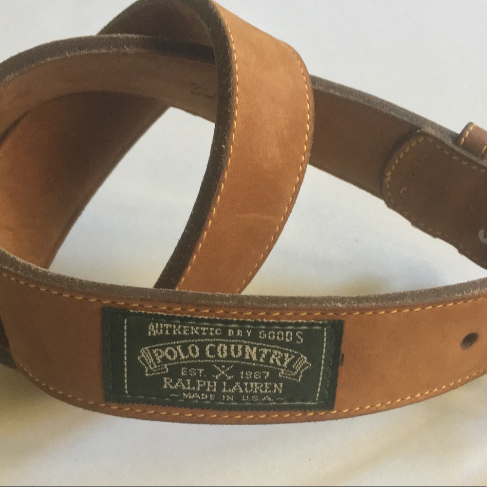 Polo Ralph Lauren Tan suede belt size 30 Men’s